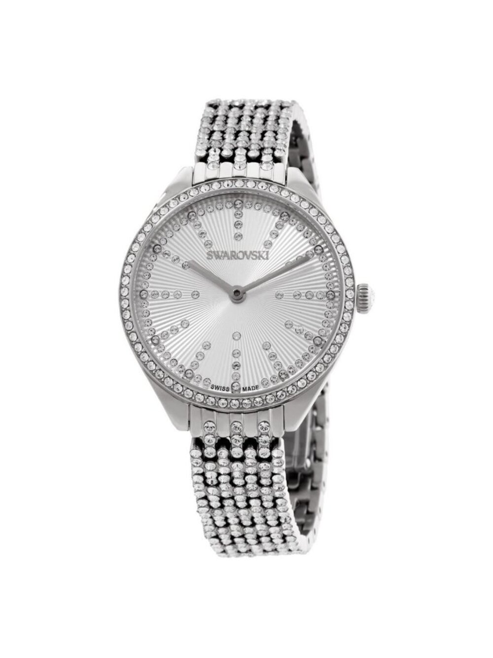 NWT Swarovski Attract Quartz Crystal Silver Dial Ladies Watch